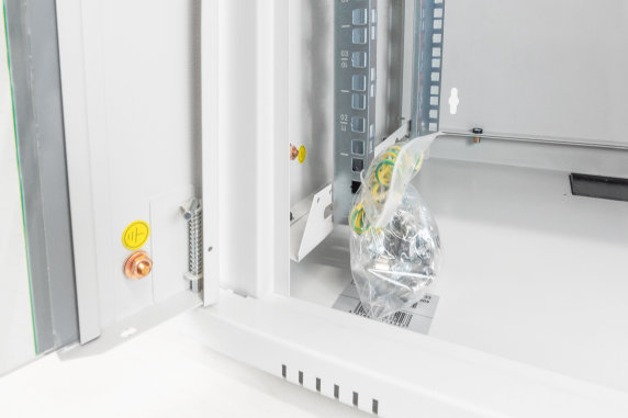 Digitus | Wall Mounting Cabinet | DN-19 09-U | Grey | IP protection class: IP20; Front door: Glass door, single opening; Cabinet type: Wall mounting cabinet; Equipment mounting depth min.-max.: 305-370 mm; Load capacity: 100 kg; Dimensions: 509 x 