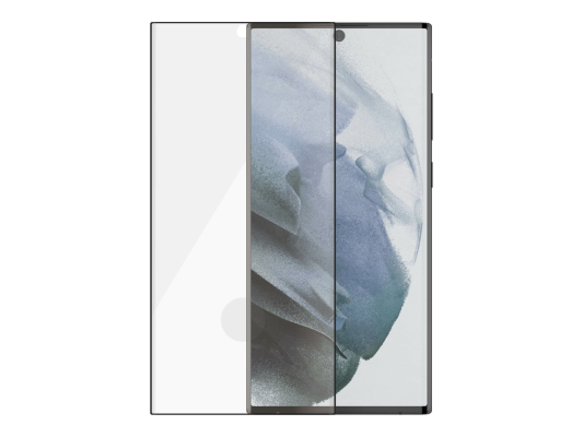 PanzerGlass | Samsung | Galaxy S22 Ultra | Tempered glass | Black | Case friendly. Compatible with ultrasonic fingerprint sensor. 100 % touch sensitivity. Antibacterial (ISO 22196 certified & JIS 22810 approved) | Screen Protector