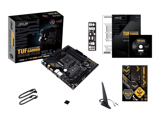 Asus | TUF GAMING B550M-PLUS WIFI II | Processor family AMD | Processor socket AM4 | DDR4 | Memory slots 4 | Chipset B550 | microATX