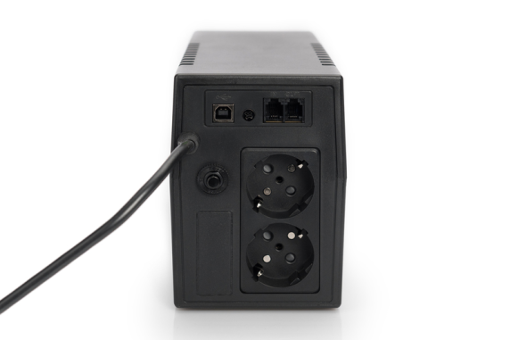 Digitus | Line-Interactive UPS | Line-Interactive UPS DN-170063, 600VA, 360W, 1x 12V / 7Ah battery, 2x CEE 7 / 7 outlet, 2x RJ-11, 1x USB 2.0 type B, LED, Simulated Sine Wave, 298x101x142mm, 4.35kg | 600 VA | 360 W
