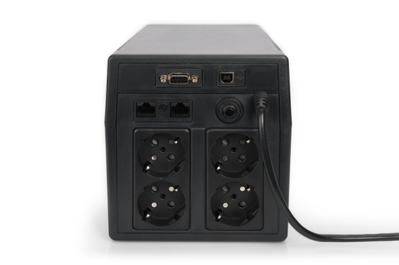 Digitus | Line-Interactive UPS | Line-Interactive UPS DN-170076, 2000VA / 1200W 12V / 9Ah x2 battery, 4x CEE 7 / 7, USB, RS232, RJ45,LCD, Simulated sine wave, 198 x 158 x 380 mm, Weight: 10.5 kg | 2000 VA | 1200 W