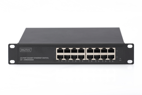 Digitus | 16-port Gigabit Ethernet Switch | DN-80115 | Unmanaged | Rackmountable | Power supply type Internal