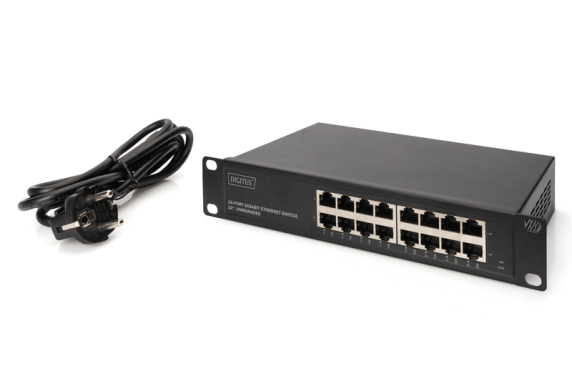 Digitus | 16-port Gigabit Ethernet Switch | DN-80115 | Unmanaged | Rackmountable | Power supply type Internal