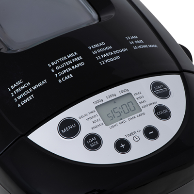 Mesko | Bread maker | MS 6022 | Power 850 W | Number of programs 15 | Display LCD | Black