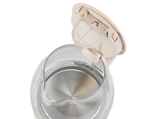 Adler | Kettle | AD 1283C | Electric | 900 W | 1 L | Glass / Stainless steel | 360° rotational base | Cream