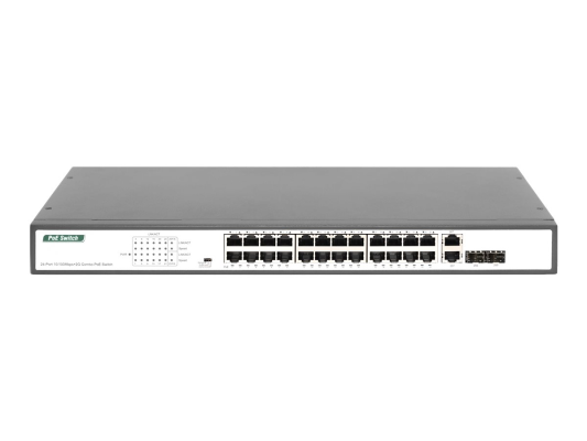 Digitus | Fast Ethernet PoE Switch 24-port PoE + 2 Combo, 370W PoE | DN-95343 | Unmanaged | Desktop | Power supply type Internal