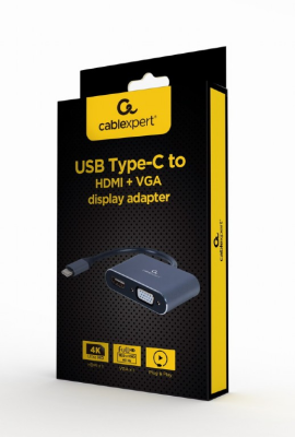Cablexpert | USB Type-C to HDMI and VGA display adapter | A-USB3C-HDMIVGA-01 | USB Type-C