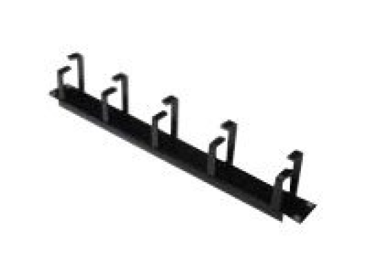 Digitus | Cable Management Panel | DN-97602 | Black | 5x cable management ring (HxD: 40x60 mm). The Cable Management Panel is getting fixed on the 483 mm (19“) profile rails. Five cable guiding rings allow an easy, horizontal array of patch cables