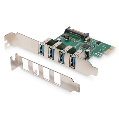 Digitus | USB 3.0, 4 Port, PCI Express Add-On card 4 Ports A / F External, VL805 chipset | DS-30221-1