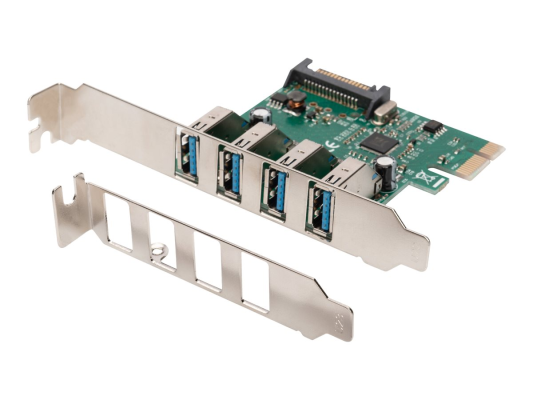 Digitus | USB 3.0, 4 Port, PCI Express Add-On card 4 Ports A / F External, VL805 chipset | DS-30221-1