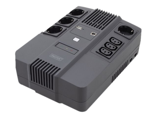 Digitus | All-in-One UPS | All-in-One UPS, 800VA / 480W, LED 12V / 9Ah x1, 4x CEE 7 / 7,3x IEC C13, USB, RJ45 | 800 VA | 480 W