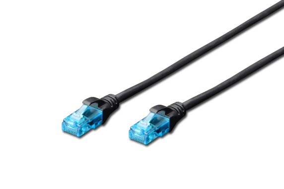 Patch Cord | DK-1512-005 / BL | 2x RJ45 (8P8C) connectors. Structure: 4 x 2 AWG 26 / 7, twisted pair. Boots with kink protection, strain relief and latch protection.