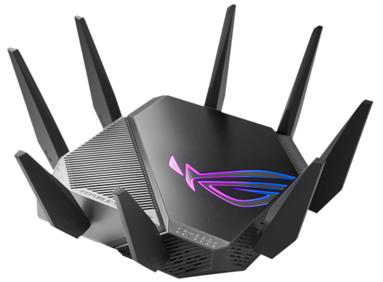 Wi-Fi 6 Tri-Band Gigabit Gaming Router | ROG GT-AXE11000 Rapture | 802.11ax | 1148+4804+4804 Mbit / s | 10 / 100 / 1000 / 2500 Mbit / s | Ethernet LAN (RJ-45) ports 5 | Mesh Support Yes | MU-MiMO Yes | No mobile broadband | Antenna type 