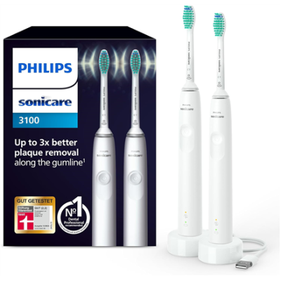 Philips | Sonic Electric Toothbrush | Sonicare 3100 series HX3675 / 13 | Rechargeable | For adults | Number of brush heads included 2 | Number of teeth brushing modes 1 | Sonic technology | White