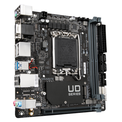 Gigabyte | H610I DDR4 1.0 M / B | Processor family Intel | Processor socket LGA1700 | DDR4 DIMM | Memory slots 2 | Supported hard disk drive interfaces SATA, M.2 | Number of SATA connectors 4 | Chipset Intel H610 Express | Mini-ITX