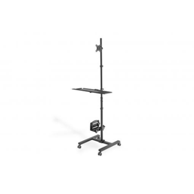 Digitus | Mobile workstation with individual height adjustment | DA-90374 | Monitor Mount, PC Holder | 17-32 " | Black