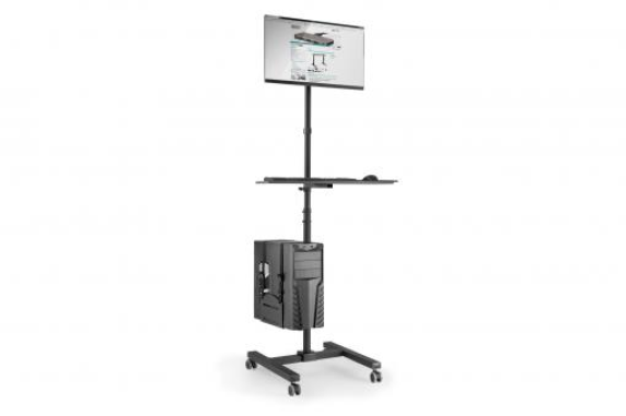 Digitus | Mobile workstation with individual height adjustment | DA-90374 | Monitor Mount, PC Holder | 17-32 " | Black