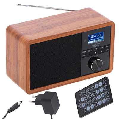 Adler | Radio DAB+ Bluetooth | AD 1184 | Alarm function | Black / Brown