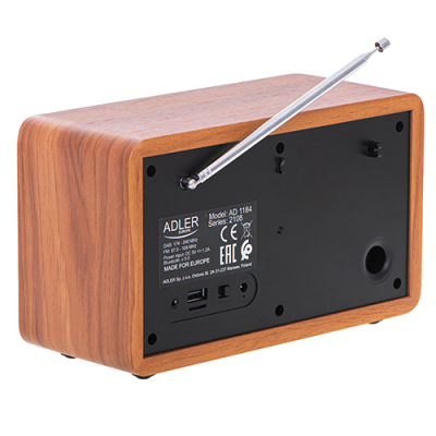 Adler | Radio DAB+ Bluetooth | AD 1184 | Alarm function | Black / Brown