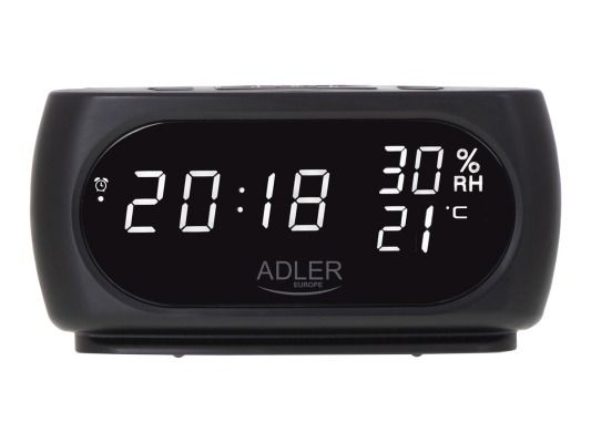Adler | Clock with Thermometer | AD 1186 | Black