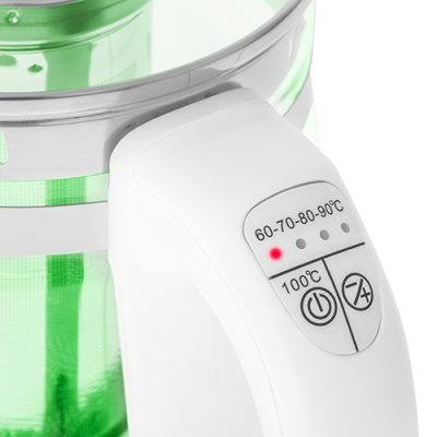 Adler | Kettle | AD 1299 | Electric | 2200 W | 1.5 L | Glass / Stainless steel | 360° rotational base | White