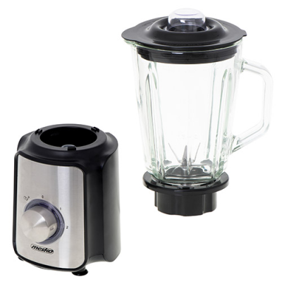Mesko | Blender | MS 4080 | Tabletop | 600 W | Jar material Glass | Jar capacity 1.5 L | Ice crushing | Black / Silver