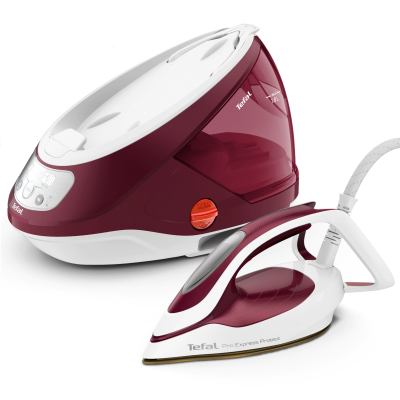 TEFAL | Ironing System Pro Express Protect | GV9220E0 | 2600 W | 1.8 L | Auto power off | Vertical steam function | Calc-clean function | Red