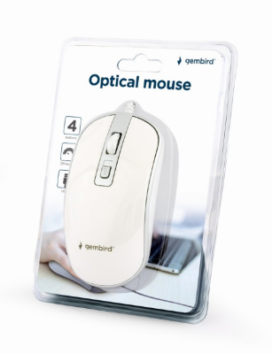 Gembird | Optical USB mouse | MUS-4B-06-WS | Optical mouse | White / Silver