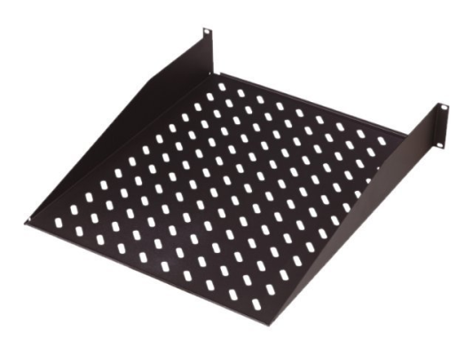 Digitus | 2U Fixed Shelf for Racks | DN-19 TRAY-2-SW | Black | Perfect for storage of components which are not 483 mm (19”) suitable. Slim design which takes space of 2 height units. Easy and quick to mount or dismount. Dimensions 88x482x349 mm, u