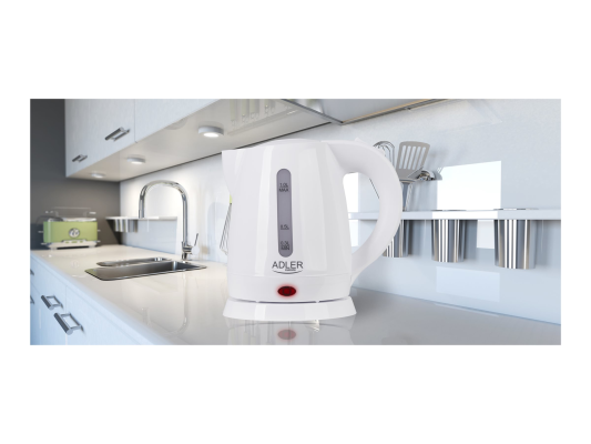 Adler | Kettle | AD 1272 | Electric | 1600 W | 1 L | Stainless steel / Polypropylene | 360° rotational base | White
