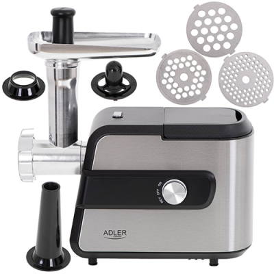 Adler | Meat mincer with a shredder | AD 4813 | Silver / Black | 600 W | Number of speeds 2 | Throughput (kg / min) 1