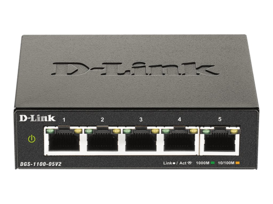 D-Link | Smart Managed Switch | DGS-1100-05V2 / E | Managed L2 | Rackmountable | Gigabit Ethernet (copper) ports quantity 5