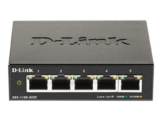 D-Link | Smart Managed Switch | DGS-1100-05V2 / E | Managed L2 | Rackmountable | Gigabit Ethernet (copper) ports quantity 5