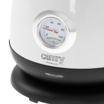 Camry | Kettle with a thermometer | CR 1344 | Electric | 2200 W | 1.7 L | Stainless steel | 360° rotational base | White