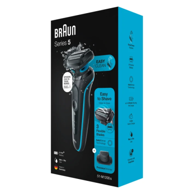 Braun | Shaver | 51-M1200s | Operating time (max) 50 min | Wet & Dry | Black / Mint