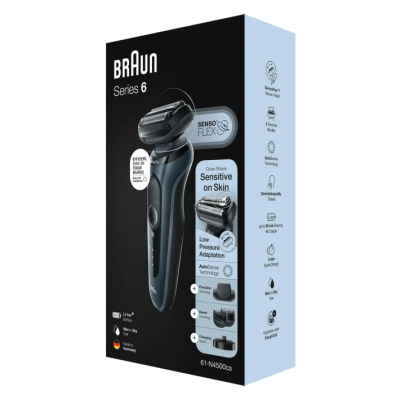 Braun | Shaver | 61-N4500cs | Operating time (max) 50 min | Wet & Dry | Black