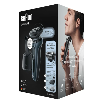 Braun | Shaver | 61-N7650CC | Operating time (max) 50 min | Wet & Dry | Black