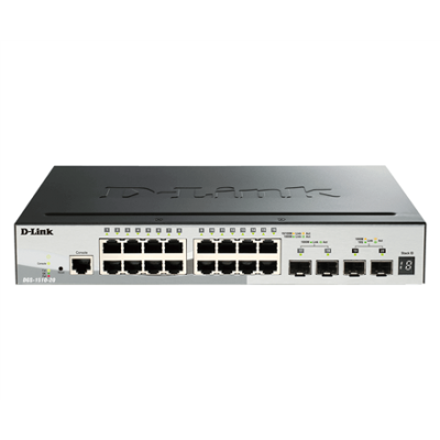 D-Link | Stackable Smart Managed Switch with 10G Uplinks | DGS-1510-20 / E | Managed L2 | Desktop / Rackmountable | Gigabit Ethernet (copper) ports quantity 16