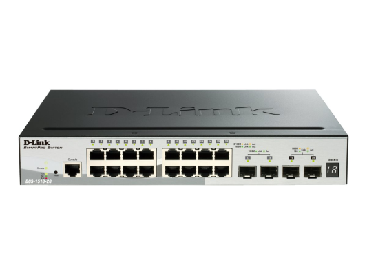 D-Link | Stackable Smart Managed Switch with 10G Uplinks | DGS-1510-20 / E | Managed L2 | Desktop / Rackmountable | Gigabit Ethernet (copper) ports quantity 16
