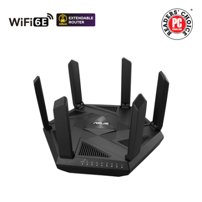 Wifi 6 802.11ax Tri-band Gigabit Gaming Router | RT-AXE7800 | 802.11ax | 574+4804+2402 Mbit / s | 10 / 100 / 1000 Mbit / s | Ethernet LAN (RJ-45) ports 4 | Mesh Support Yes | MU-MiMO Yes | No mobile broadband | Antenna type External