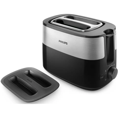 Philips | Toaster | HD2517 / 90 Daily Collection | Power 830 W | Number of slots 2 | Housing material Plastic | Black / Stainless Steel