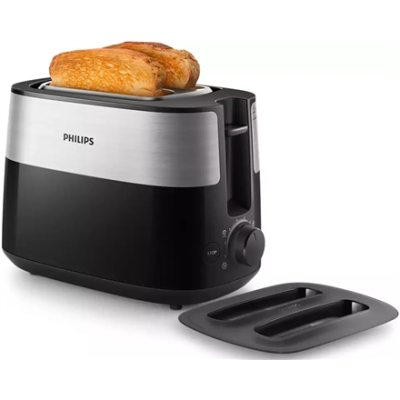 Philips | Toaster | HD2517 / 90 Daily Collection | Power 830 W | Number of slots 2 | Housing material Plastic | Black / Stainless Steel