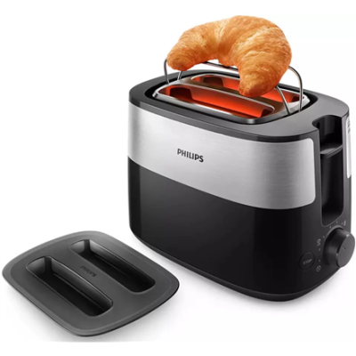 Philips | Toaster | HD2517 / 90 Daily Collection | Power 830 W | Number of slots 2 | Housing material Plastic | Black / Stainless Steel