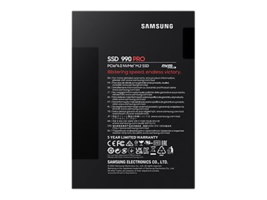 Samsung | 990 PRO | 1000 GB | SSD form factor M.2 2280 | Solid-state drive interface PCIe Gen4x4 | Read speed 7450 MB / s | Write speed 6900 MB / s