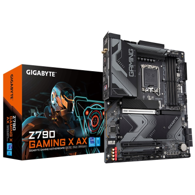 Gigabyte | Z790 GAMING X AX 1.0 M / B | Processor family Intel | Processor socket LGA1700 | DDR5 DIMM | Memory slots 4 | Supported hard disk drive interfaces SATA, M.2 | Number of SATA connectors 6 | Chipset Z790 Express | ATX