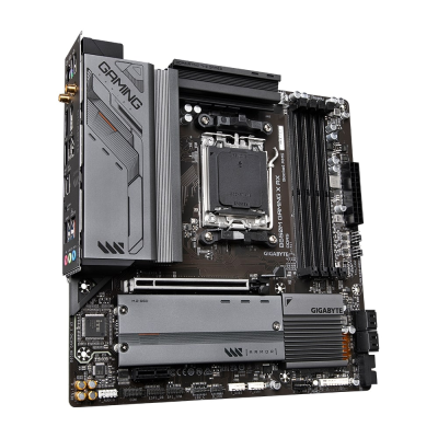 Gigabyte | B650M GAMING X AX 1.1 M / B | Processor family AMD | Processor socket AM5 | DDR5 DIMM | Memory slots 4 | Supported hard disk drive interfaces SATA, M.2 | Number of SATA connectors 4 | Chipset B650 | Micro ATX
