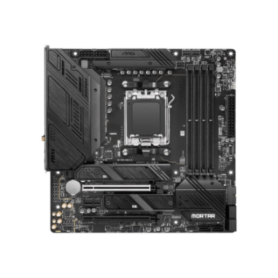 MSI | MAG B650M MORTAR WIFI | Processor family AMD | Processor socket AM5 | DDR5 DIMM | Memory slots 4 | Supported hard disk drive interfaces SATA, M.2 | Number of SATA connectors 6 | Chipset AMD B650 | mATX