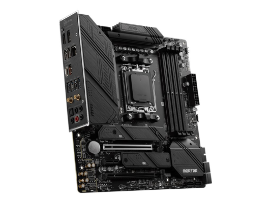 MSI | MAG B650M MORTAR WIFI | Processor family AMD | Processor socket AM5 | DDR5 DIMM | Memory slots 4 | Supported hard disk drive interfaces SATA, M.2 | Number of SATA connectors 6 | Chipset AMD B650 | mATX