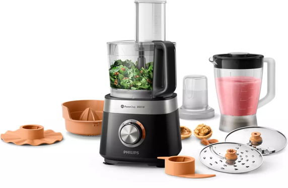 Philips | Compact Food processor | HR7530 / 10 Viva Collection | 850 W | Number of speeds 2 | Bowl capacity 2.1 L | Black