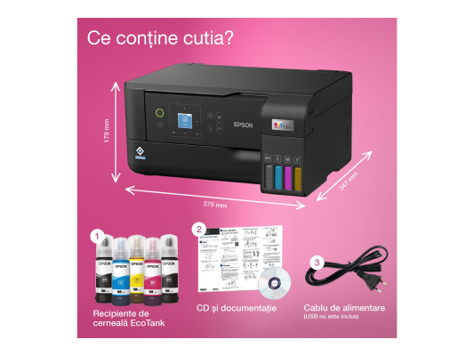 Epson Multifunctional printer | EcoTank L3560 | Inkjet | Colour | Inkjet Multifunctional Printer | A4 | Wi-Fi | Black